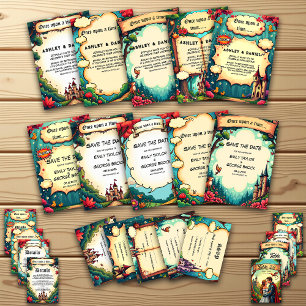 Sprookje Once Upon A Time Castle Woodland Wedding Save The Date