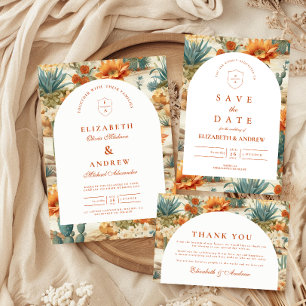 Boho Woestijn Boog Bruiloft Save The Date