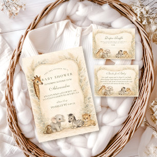 Neutrale Safari Jungle Dieren Baby Shower Servet