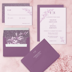 Timless Flower Monogram in One Weddena Kaart
