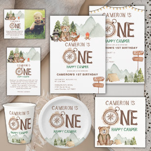 Een Happy Camper Beer Wonderland 1e verjaardag Bedankkaart