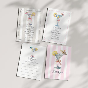 Een Tini One Is on the Way Martini Baby Shower Kaart