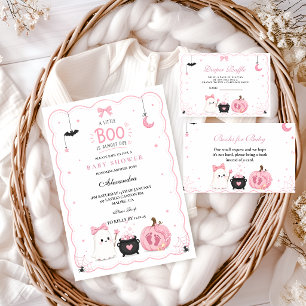Roze Little Boo Baby Shower Kaart