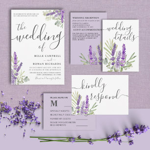 Budget Eucalyptus & Lavender Weduwen Uitnodiging