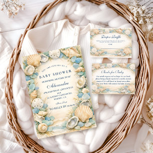 Oyster And Starfish Beach Baby Borrel Kaart