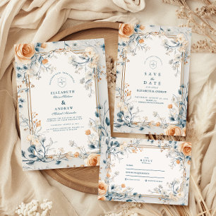 Whimsical  Bloemen Fern Wedding Bedankkaart