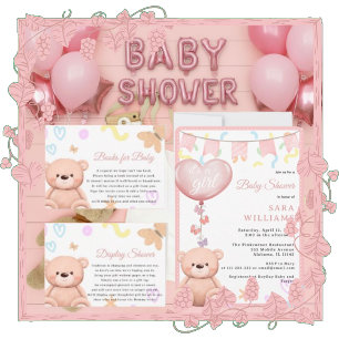 Het is een meisje Schattigee teddybeer Baby shower Servet