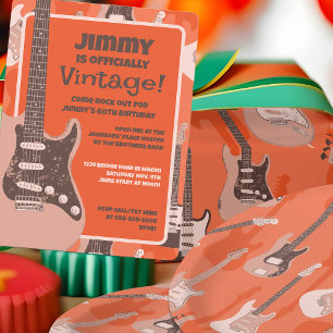 rockgitaar verjaardags retro muziek jamfeest kaart