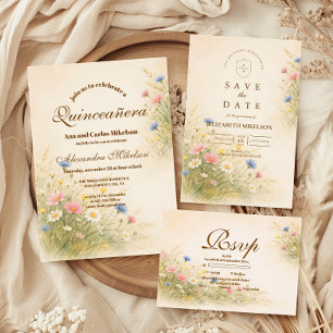 Gouden Weide Wilde Bloem Quinceañera Servet