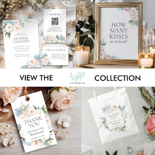 Soft Blue en Pink Flowers klassiek Vrijgezellenfee Kaart