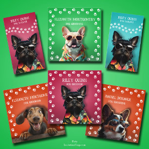 MAGNETIC Dog Walker Paw Print Rand Grote Kaart Magnetische Uitnodiging