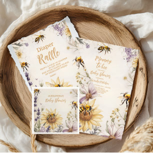  mama naar Bee Yellow Floral Baby shower Servet