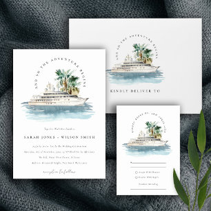 Elegant Dusky Cruise Palm Seascape Wedding Servet