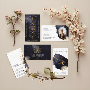 Holistic Celestial Sun Moon Dark Ink Yoga Tri-Fold