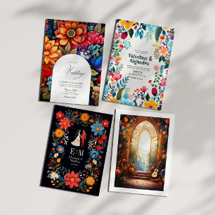 Kleurrijke Waterverf Mexican Fiesta Wedding Bedankkaart