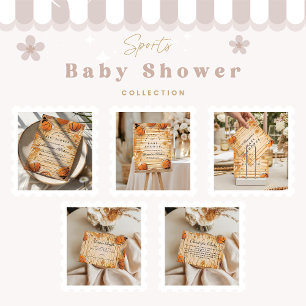 Retro Basketbal Baby Shower Kaart