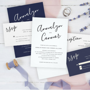 Minimalistisch script   Foto Simple Modern Harteli Briefkaart