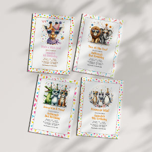 Oerwoud Safari Animal "Fourever Wild" 4e verjaarda Kaart