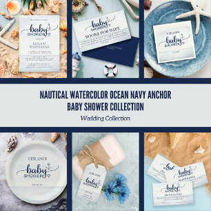 Virtual Nautical Ocean Baby shower Invitation Kaart