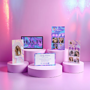 Roze en Paarse Waterverf Holografisch ontwerp — Sc Visitekaartje