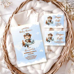 Schattige Beer vliegavontuur begint Papieren Bordje