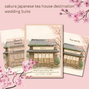 Sakura Traditionele theehuis bestemming bruiloft Kaart