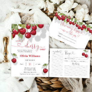 Waterverf Cherry Vrijgezellenfeest Recept Kaart