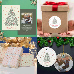 Eenvoudige Hand-getekende Verspreide Vakantie Ster Cadeaupapier