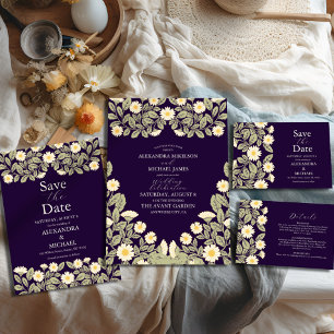 Daisy Art Nouveau bruiloft Kaart