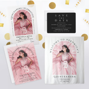 Stijlvolle klassieke meisje verjaardag zwarte typo kaart