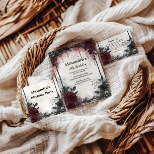 Gothic Blood Roses Verjaardag Kaart