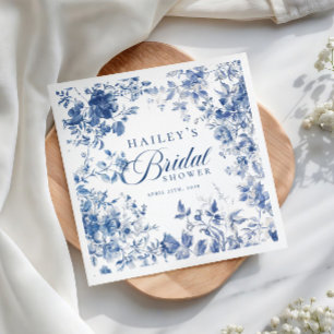 Blue Toile Chinoiserie Vrijgezellenfeest Registry  Visitekaartje