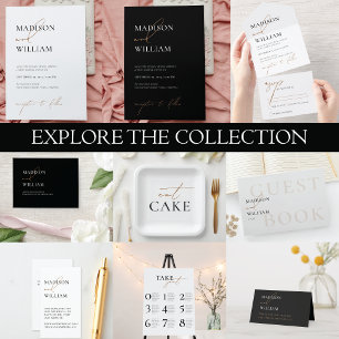 RSVP-minimalistisch Briefkaart voor witte maaltijd