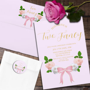 Twee Fancy Boog Bloemen Verjaardag Ronde Sticker
