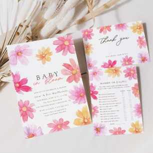 Levendige Zomerse Baby in Bloom Floral Wildflower Kaart