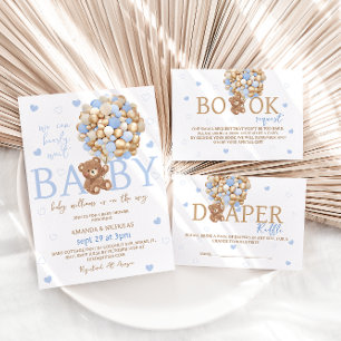 Beren harten & ballonnen Minimal Bohemian Baby Boy Ronde Button 3,2 Cm