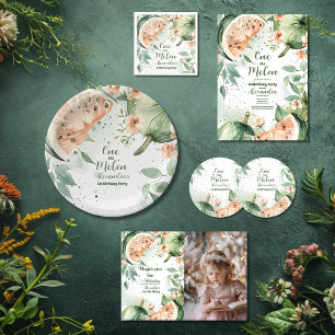 Foto Een in een Melon Watermelon Waterverf 1st Bedankkaart