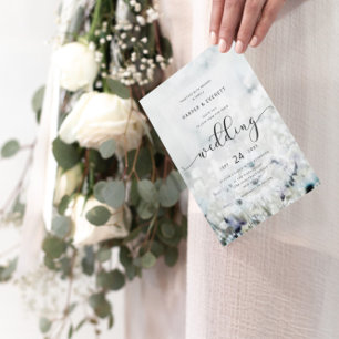 Aangepaste foto Fading Wildflower Meadow Bruiloft Kaart