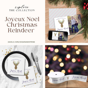 Boho French KerstrenDER Joyeaux Noel Foto Keramisch Ornament