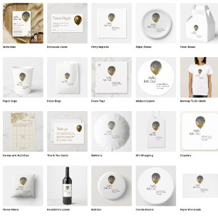 Birthday Party Glitz Glam Balloon Diaper Raffle Kaart