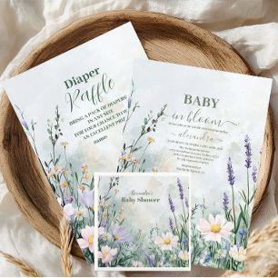 Elegante Blush Bloemen Baby in Bloom Papieren Bordje