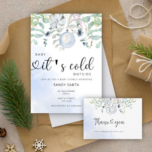 Baby het is koud buiten de baby shower uitnodiging