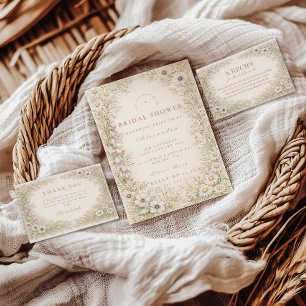 Bruidsfeest met vintage wilde bloemen botanische t servet