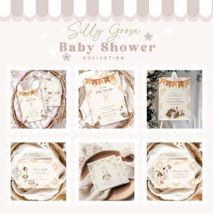 Een Gekke Goose grillige Baby shower Diapper Raffl Informatiekaartje