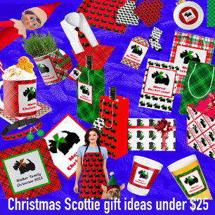 Scottish Terrier Merry Kerstry Wijn Cadeautas