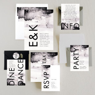 Ultra Modern Ink Art Wedding Kaart