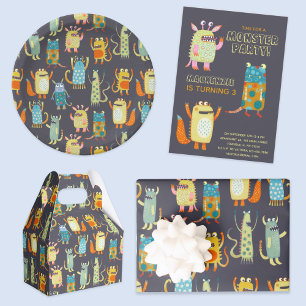 Cute Monsters gepersonaliseerd Papieren Bordje