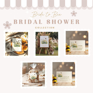 The Bride to Bee Daisy waterverf Shower Bedankkaart