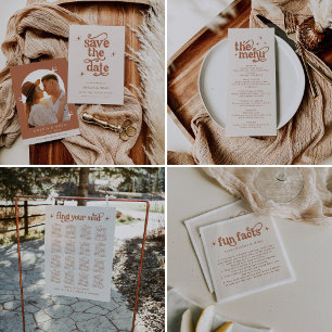 BIRDIE retro boho redt de datum terracotta Kaart