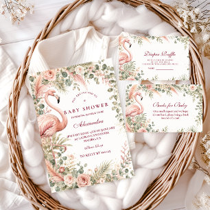Elegante Roze Flamingo Safari Baby Shower Servet